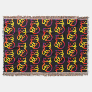 Couverture Cat celtique de noeud de trinité arc-en-ciel Lance