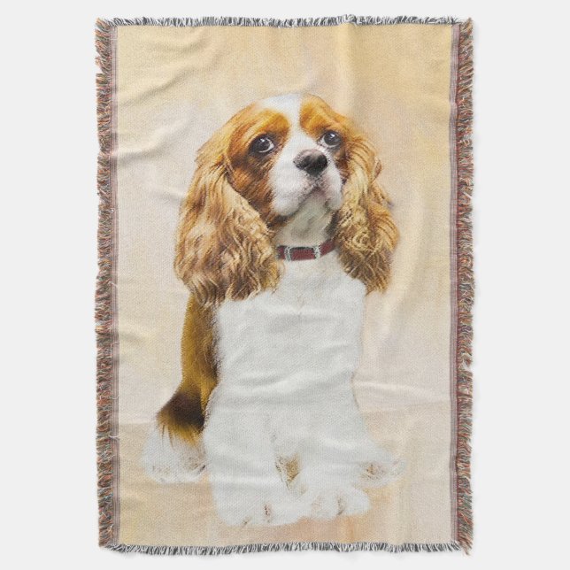 Couverture Cavalier King Charles Spaniel Peinture originale (devant Vertical)