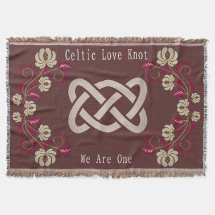 Couverture Celtic Love Knot Floral Pink Gold