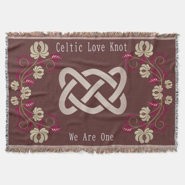 Couverture Celtic Love Knot Floral Pink Gold (Devant)