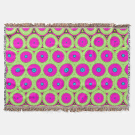 Couverture Cercles néon rose inspirés des années 70 sur vert