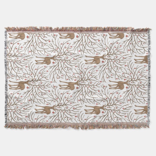 Couverture Cerfs de Noël sur fond blanc (Devant)