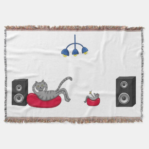 Couverture Chapeau de jet de chat et de souris écoutant de la
