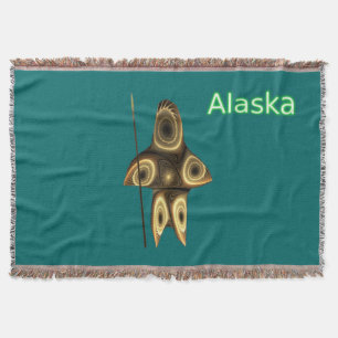 Couverture Chasseur inuit fractal - Alaska