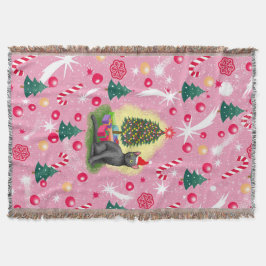 Couverture Chat de Noël rose