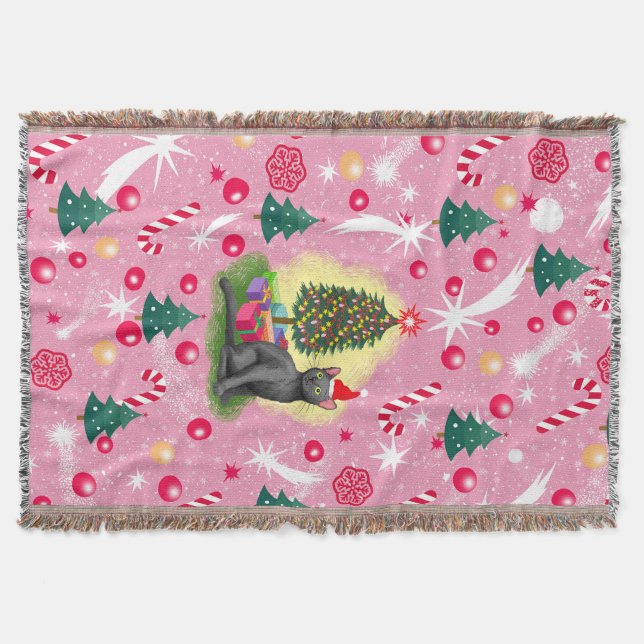 Couverture Chat de Noël rose (Devant)