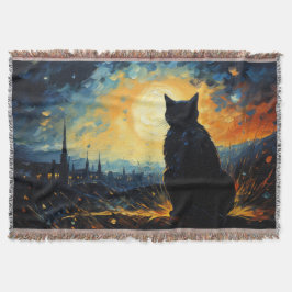 Couverture Chat noir et nuit étoilée