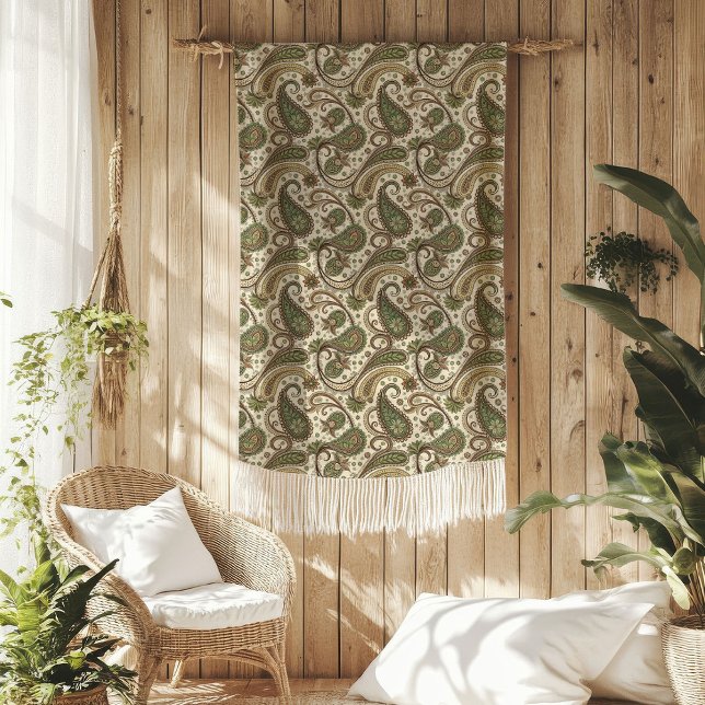 Couverture chauffante aux tonalités Terre avec per (Warm Earth-Toned Blanket with Paisley Swirls)