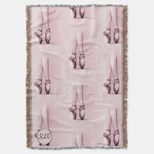 Couverture Chaussures de Ballet Rose rose avec vos initiales/