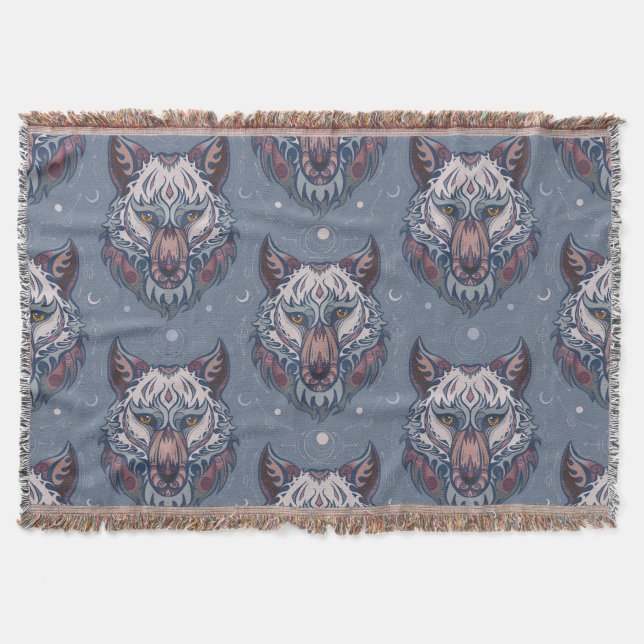 Couverture Chefs de loups avec décoration de boho (Devant)