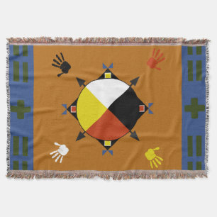 Couverture cherokee de jet de quatre directions
