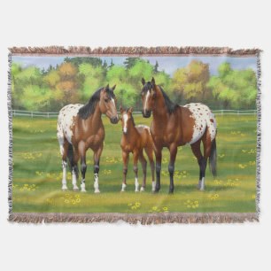 Couverture Chevaux Appaloosa De Baie Brown En Pâturage D'Été
