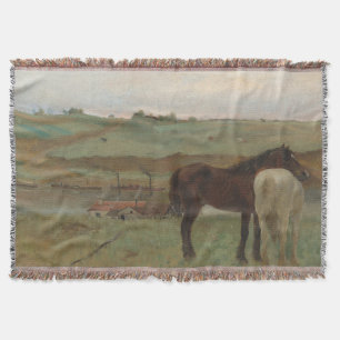 Couverture Chevaux dans une prairie, Peinture à l'huile, Edga