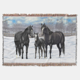 Couverture Chevaux Du Quartier Noir En Neige