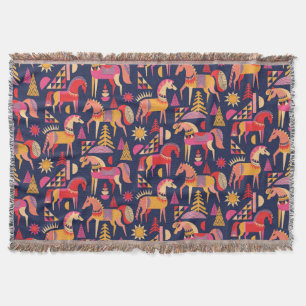 Couverture Chevaux Scandinaves : Décoration Décorative Sans C