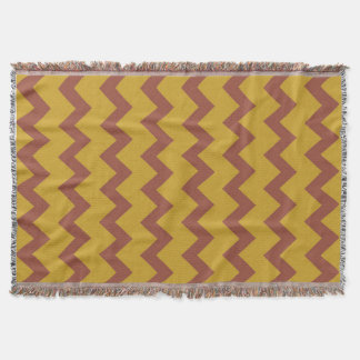Couverture Chevron zigzag design naturel jaune brun