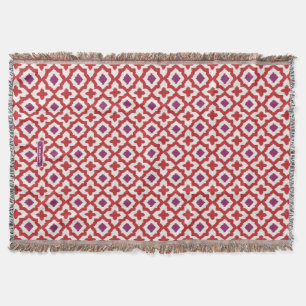 Couverture Chic motifs tribaux kat rouge et violet