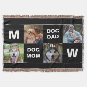 Couverture Chien Maman Chien Papa Photo personnalisée Collage