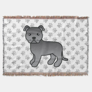 Couverture Chien Terrier Bull Staffordshire Anglais Bleu