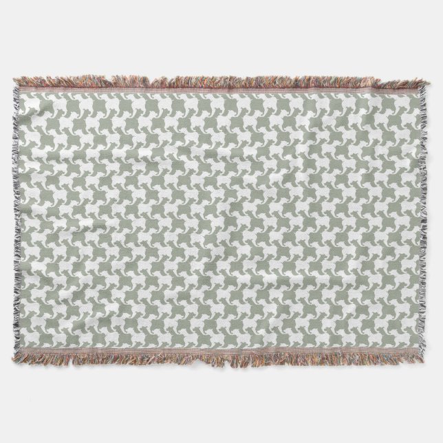 Couverture Chiens blancs Houndstooth Choisir Couleur Jeter la (Devant)