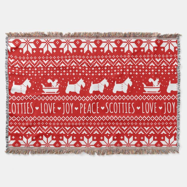 Couverture Chiens écossais de fête Noël | Scottish Terriers (Devant)