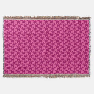 Couverture Chiens roses Houndstooth Choisir Couleur Jeter la 