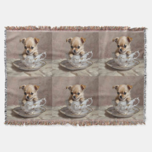 Couverture Chihuahua Puppy Dans Une Peinture À Huile De Teint