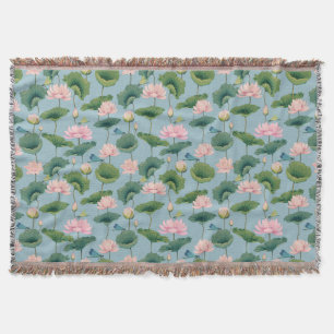 Couverture Chinoiserie Lotus Pond et Dragonfly Jetez la couve