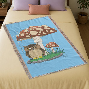 Couverture Chouette Champignon de Pluie de Douche Bleue Fanta