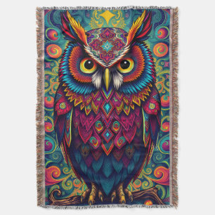 Couverture 🌈 Chouette de confort psychédélique – Art de jeté