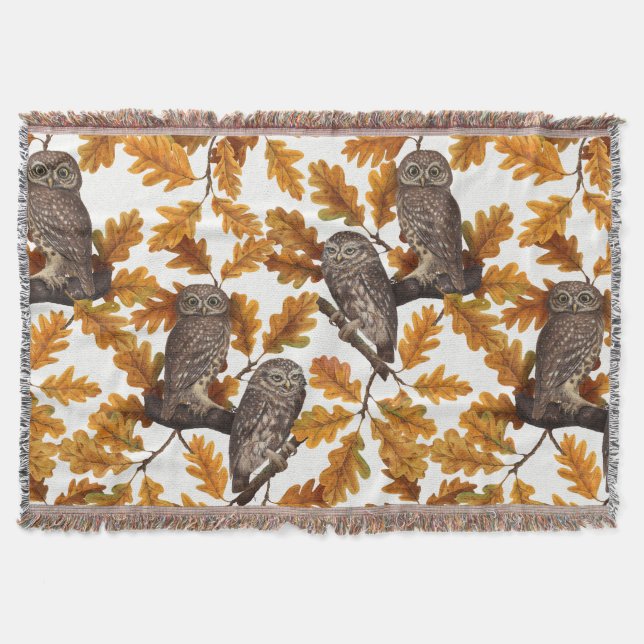Couverture Chouettes d'automne sur coton blanc (Devant)