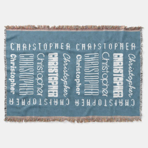 Couverture CHRISTOPHER nommé fait sur commande ou TOUT bleu