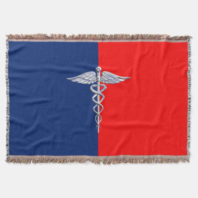 Couverture Chrome Comme Caduceus Symbole Médicale Ligue Décor (Devant)