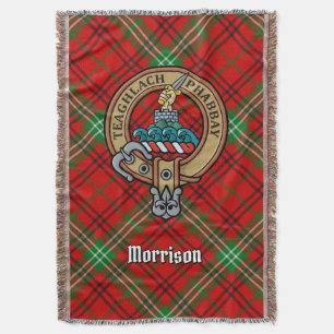 Couverture Cimier du clan Morrison sur tartan rouge