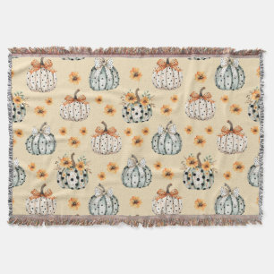 Couverture Citrouille et fleurs élégantes à l'aquarelle