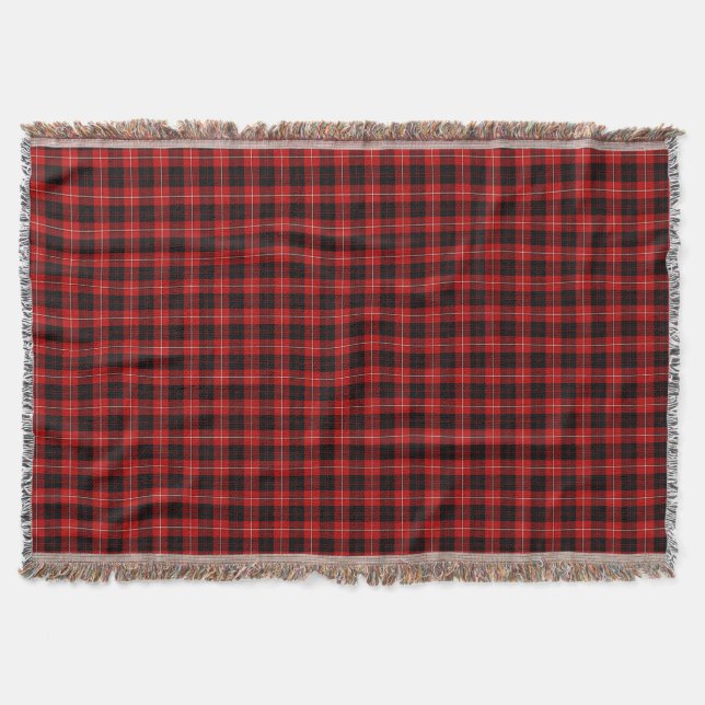 Couverture Clan Cunningham Tartan rouge et noir (Devant)