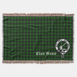 Couverture Clan Gunn Crest Badge & Tartan Lance Blanket