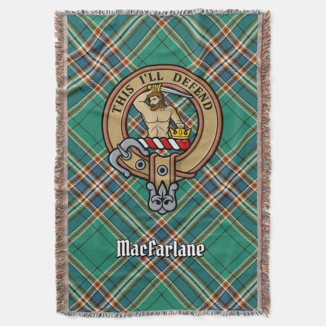 Couverture Clan MacFarlane Crest over Ancient Hunting Tartan (devant Vertical)