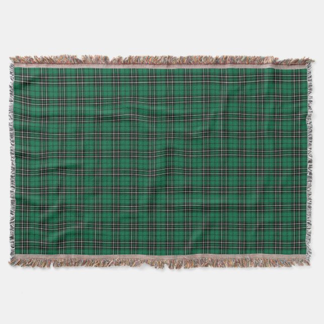 Couverture Clan MacLean Chasse Tartan Vert et Noir Plaid (Devant)
