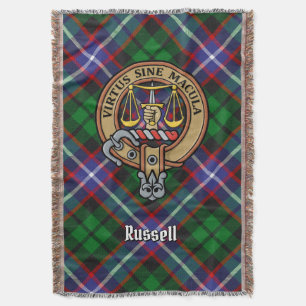 Couverture Clan Russell Crête sur Tartan