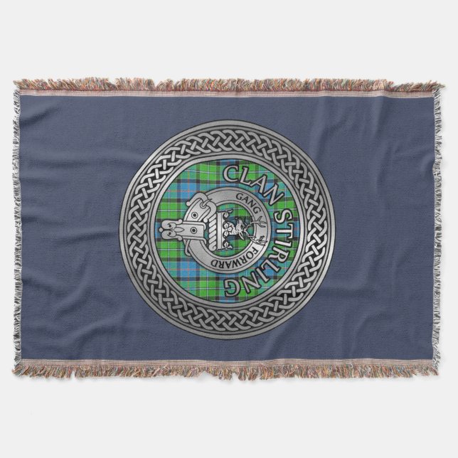 Couverture Clan Stirling Crest & Tartan Knot (Devant)
