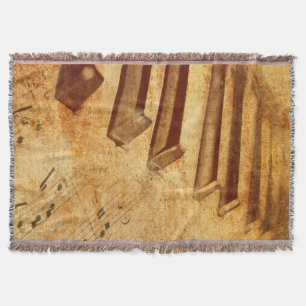 Couverture Clés grunges de piano de feuille de musique