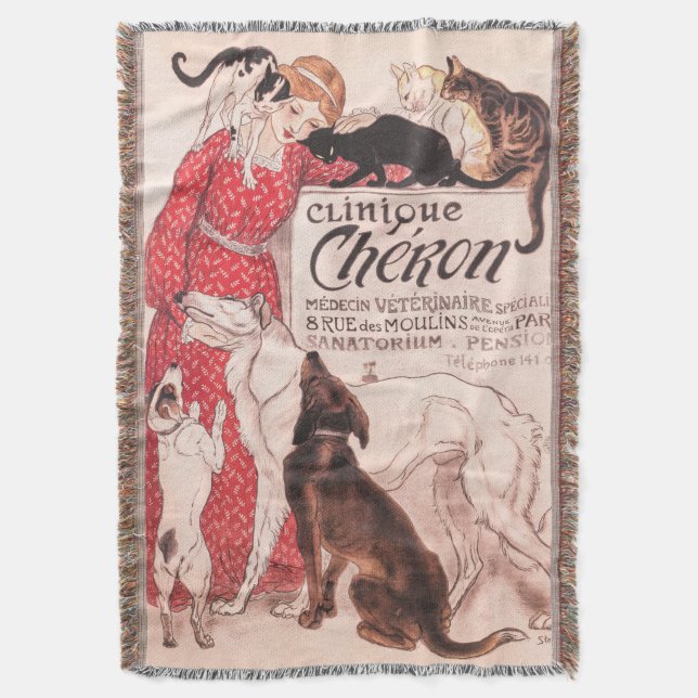Couverture Clinique Cheron Vintage Chien Chat Steinlen Poster (devant Vertical)