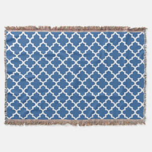 Couverture Cobalt Bleu clair Trellis Marocain