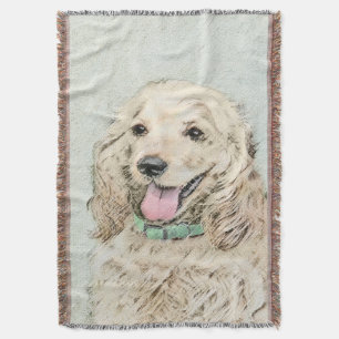 Couverture Cocker Spaniel Buff Peinture - Art Chien original