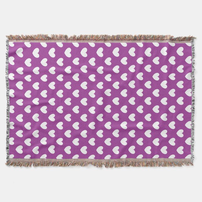 Couverture Coeurs polka blanc sur violet (Devant)