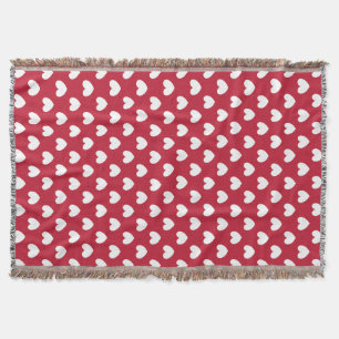 Couverture Coeurs polka blancs et rouges