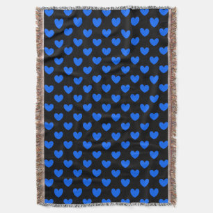 Couverture Coeurs polka bleu sur noir