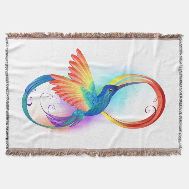 Couverture Colibri arc-en-ciel avec symbole Infinity (Devant)