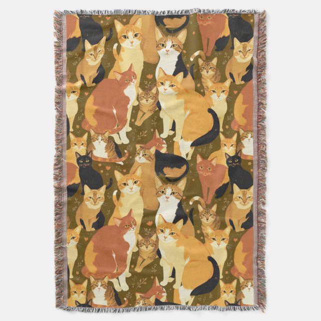 Couverture Collage de chats en Brown, Tan et Rust (devant Vertical)